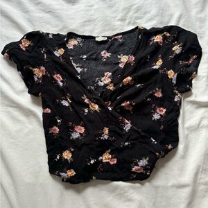 Floral wrap top